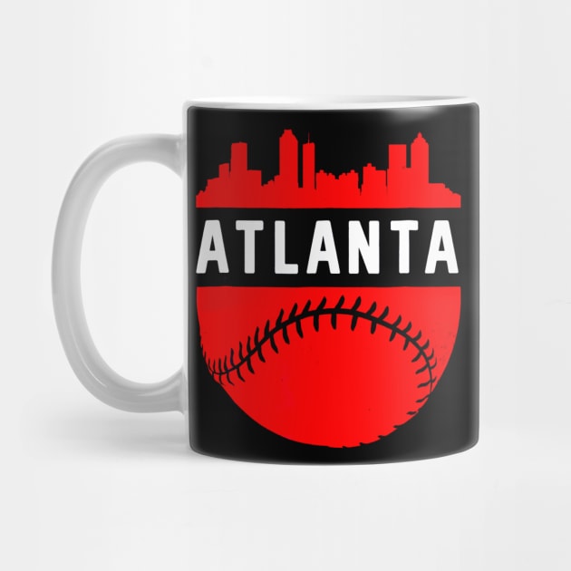 Downtown Atlanta Georgia Skyline Baseball by Vigo